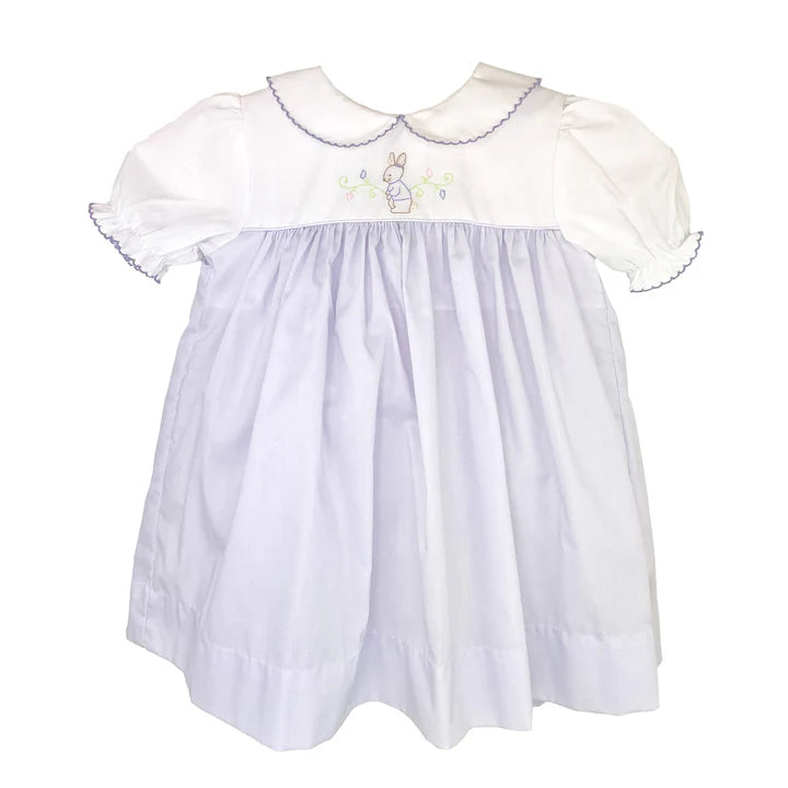 Shadow Stitch Embroidered Bunny Dress
