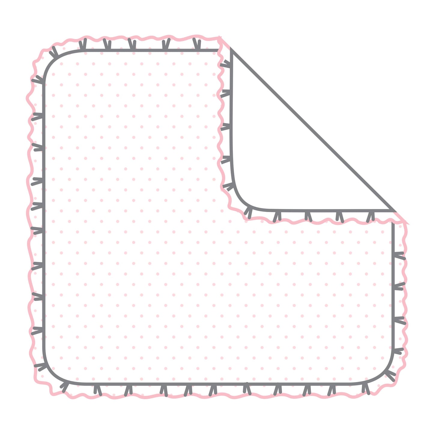 Mini Dots Ruffle Receiving Blanket - Pink