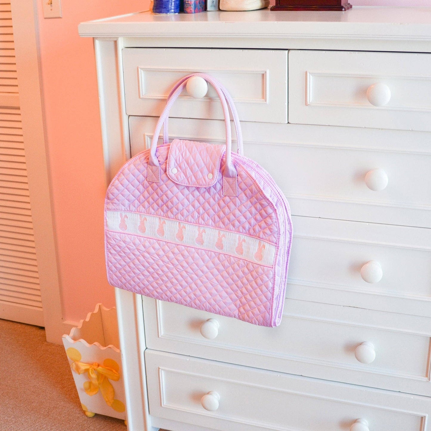 Smocked Blue Sailboat Garment Bag