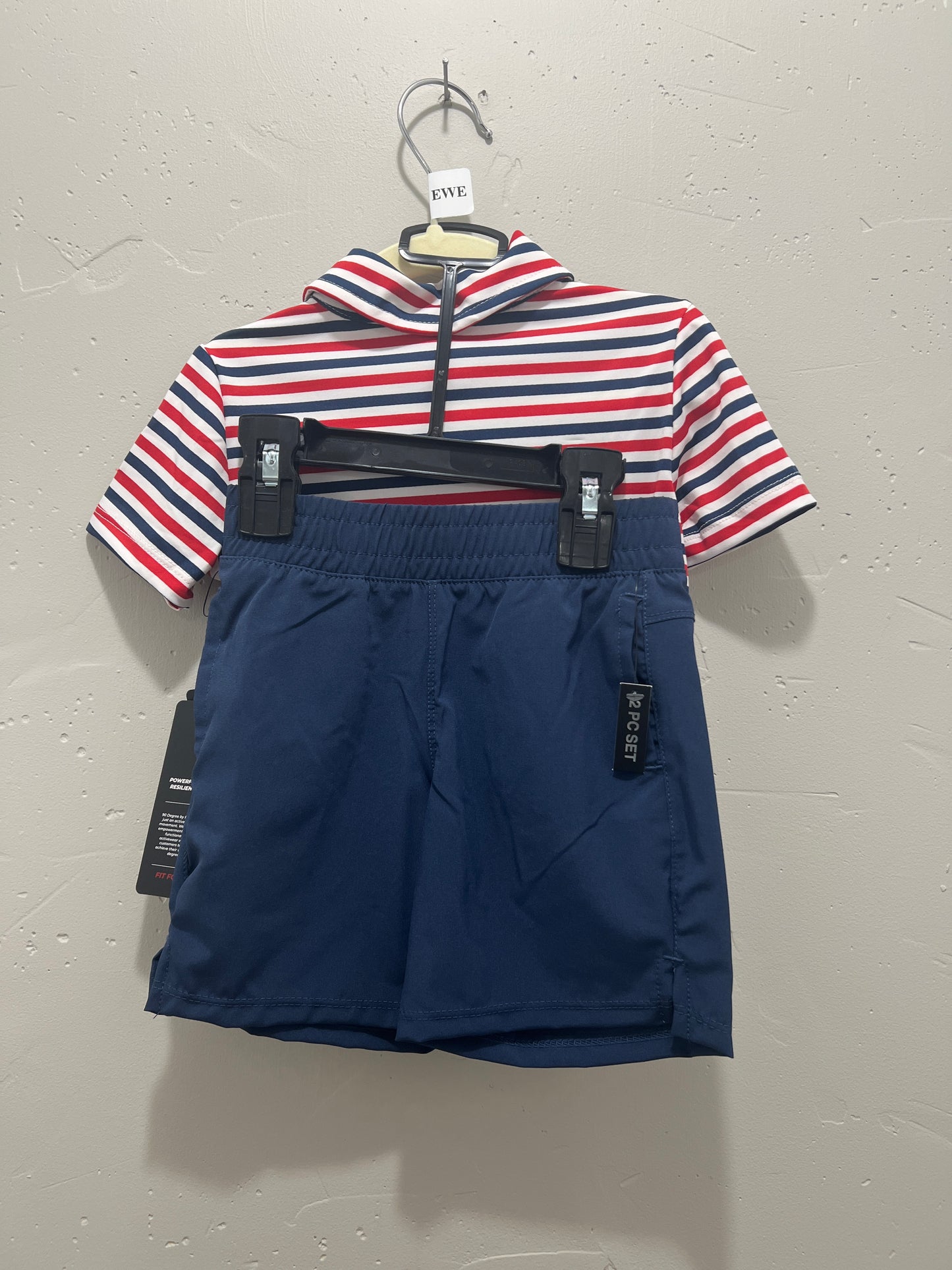 Red White and Blue Polo Short Set