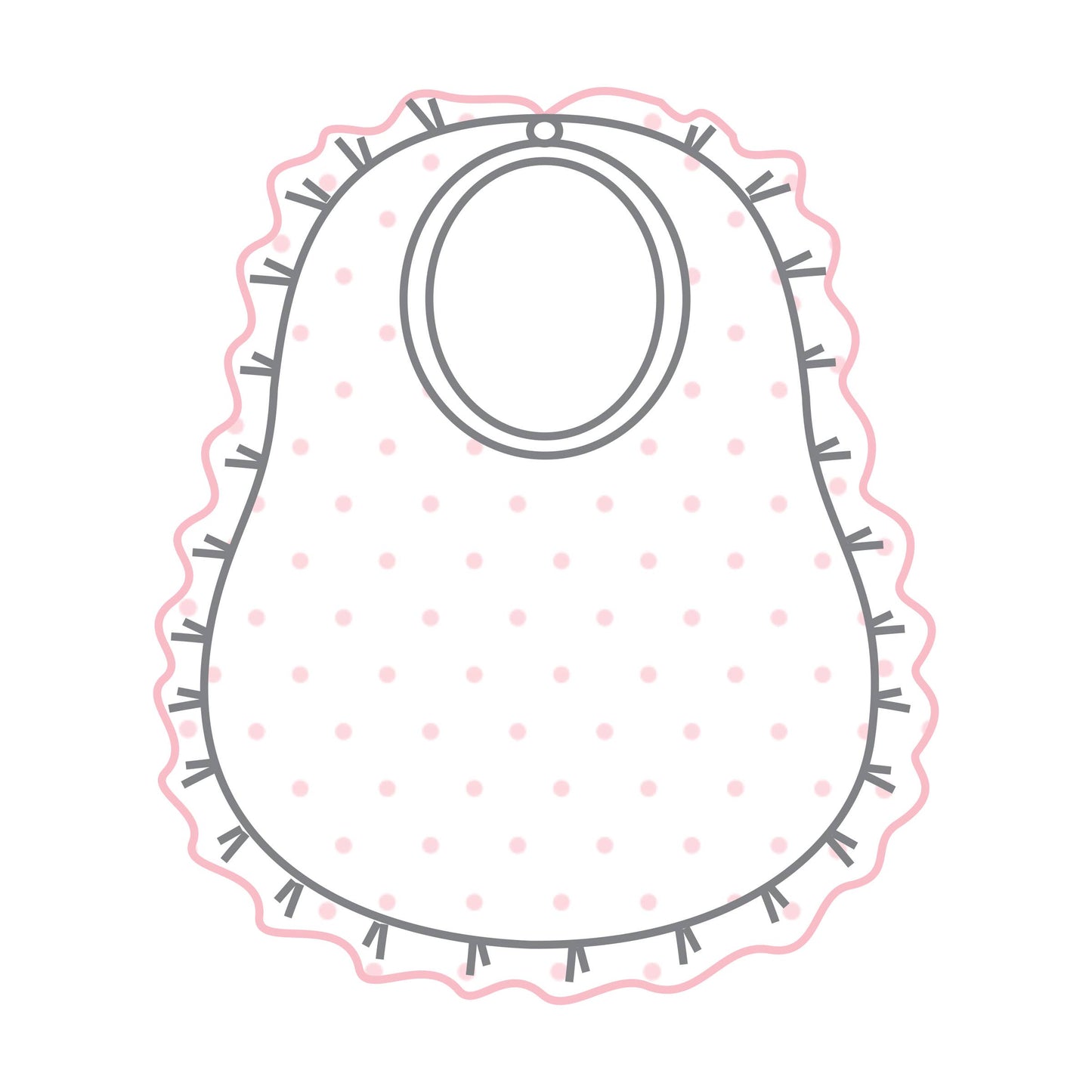 Mini Dots Ruffle Bib - Pink