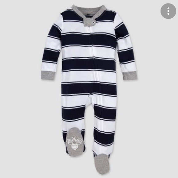 Midnight Stripe Organic Cotton Footie