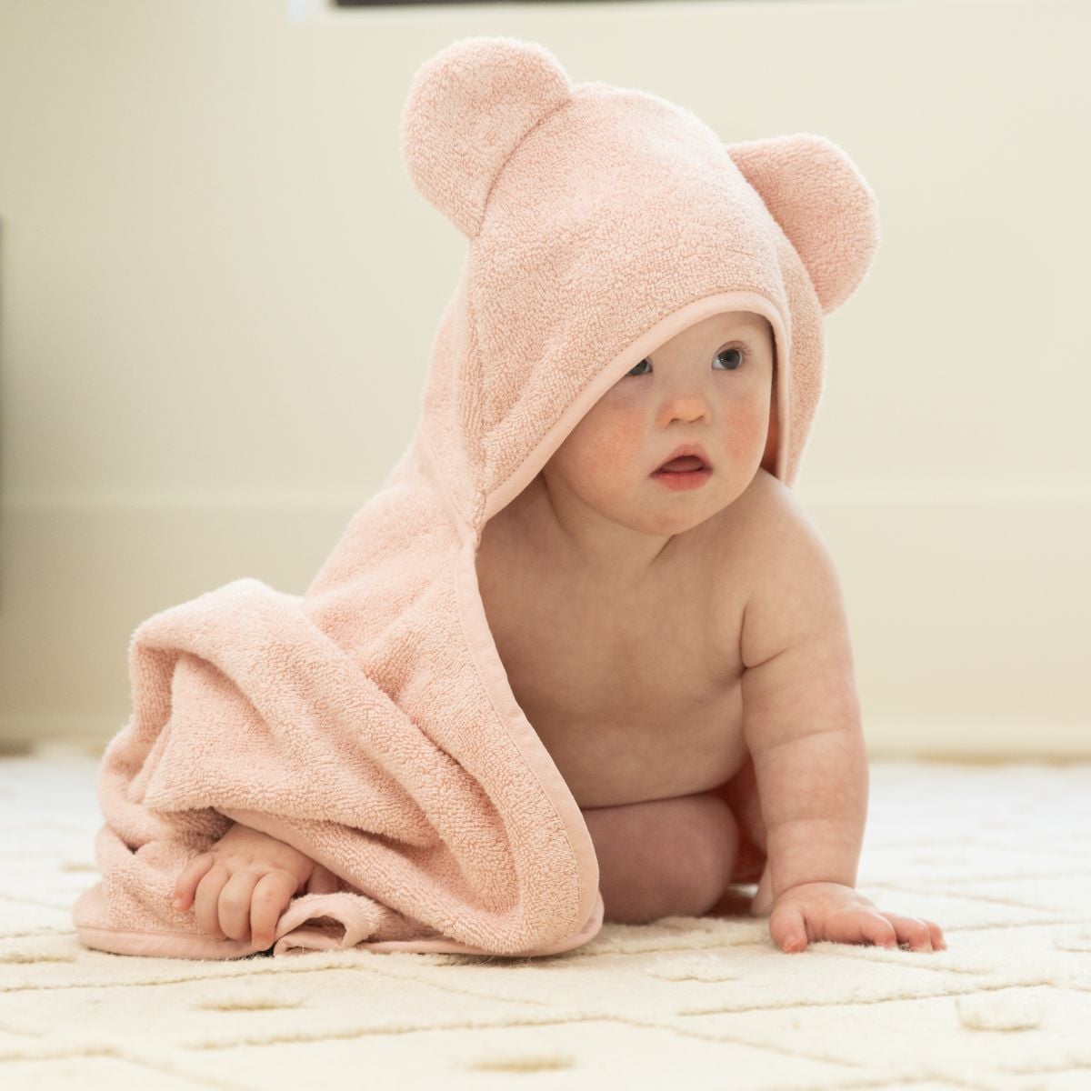Blush Hooded Towel + Wash Mitt