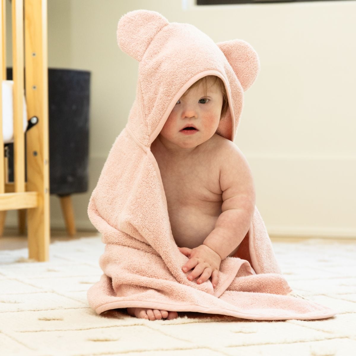 Blush Hooded Towel + Wash Mitt