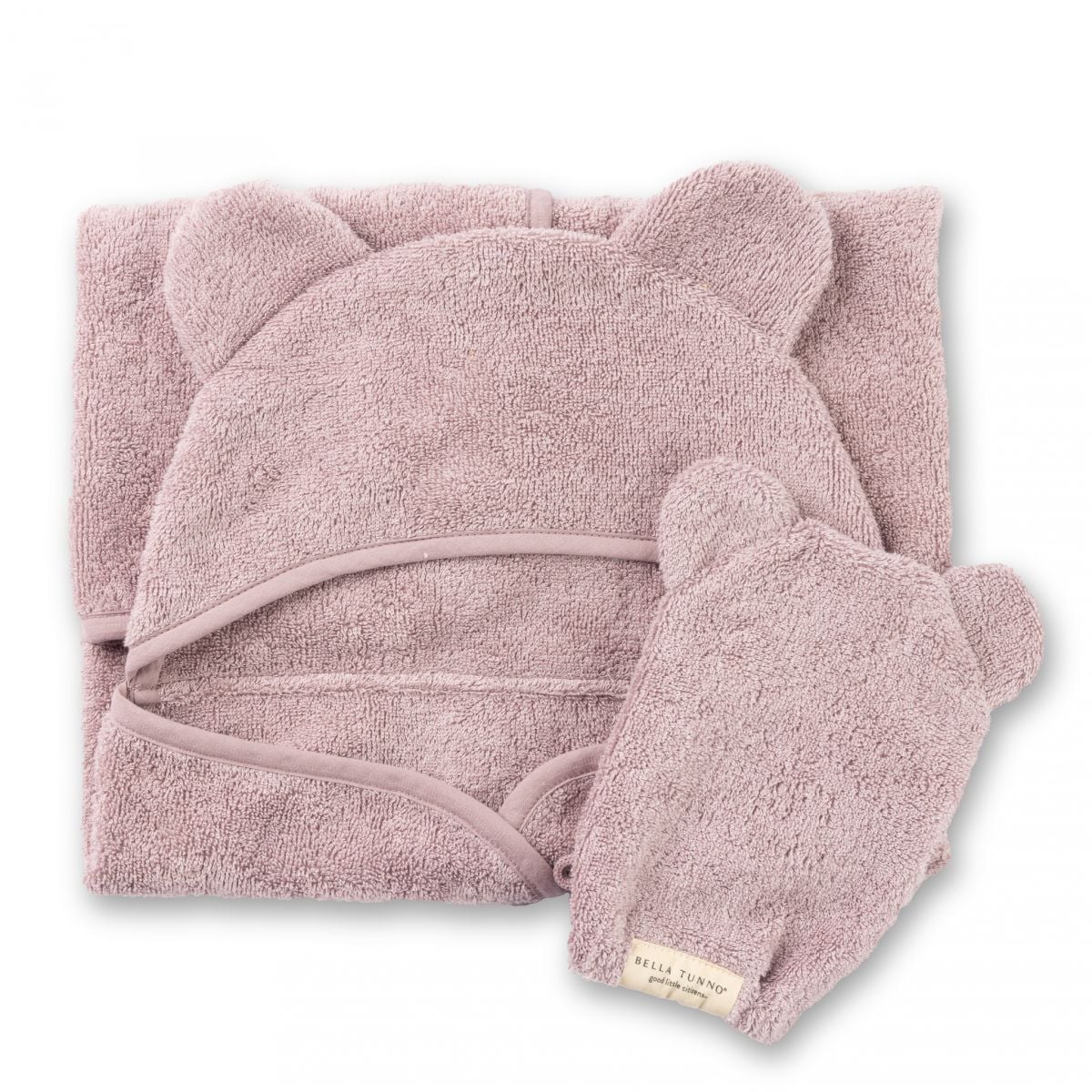 Orchid Hooded Towel + Wash Mitt Set