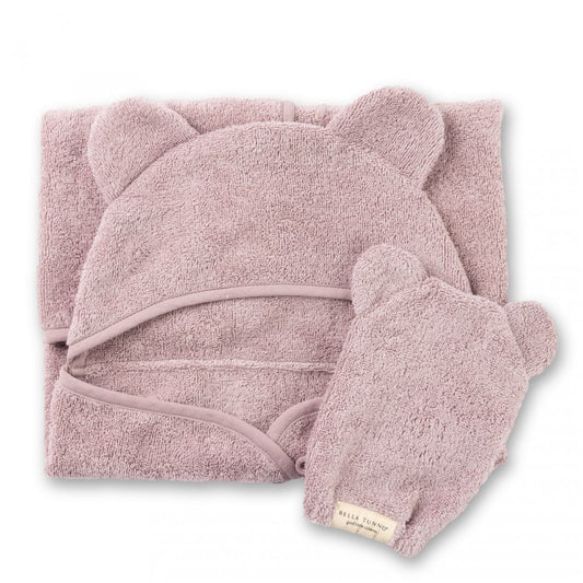 Orchid Hooded Towel + Wash Mitt Set