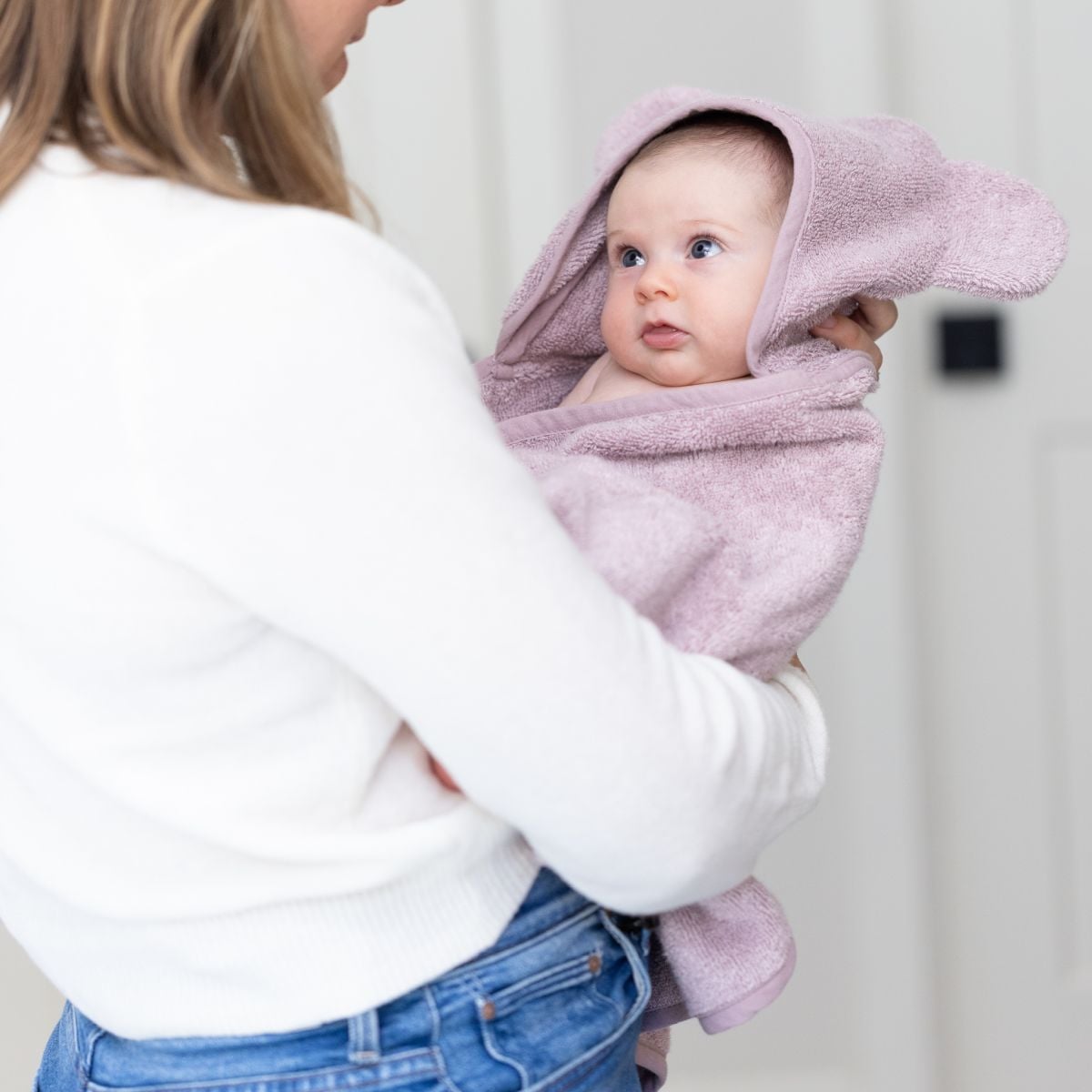 Orchid Hooded Towel + Wash Mitt Set