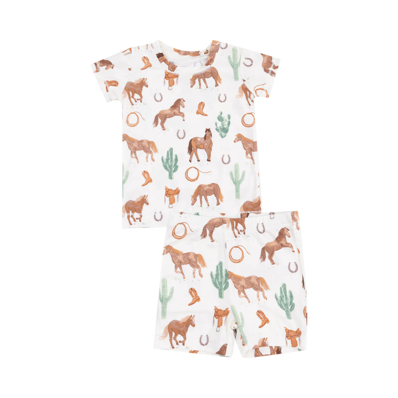 Loungewear Short Set - Western Horses