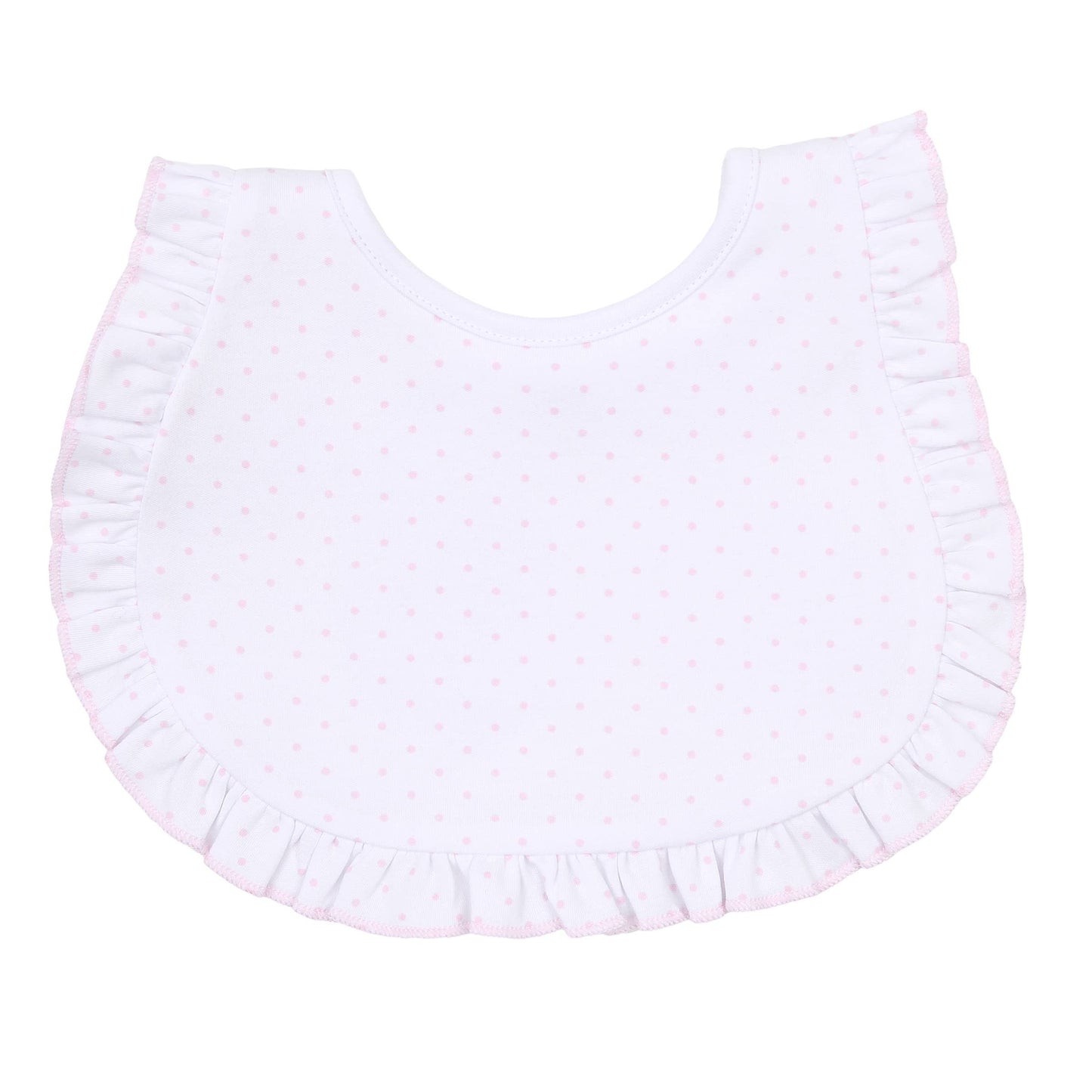 Mini Dots Ruffle Bib - Pink