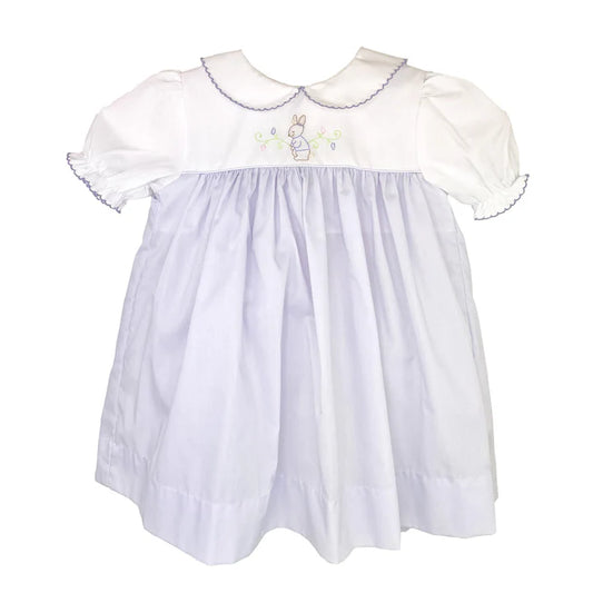 Shadow Stitch Embroidered Bunny Dress