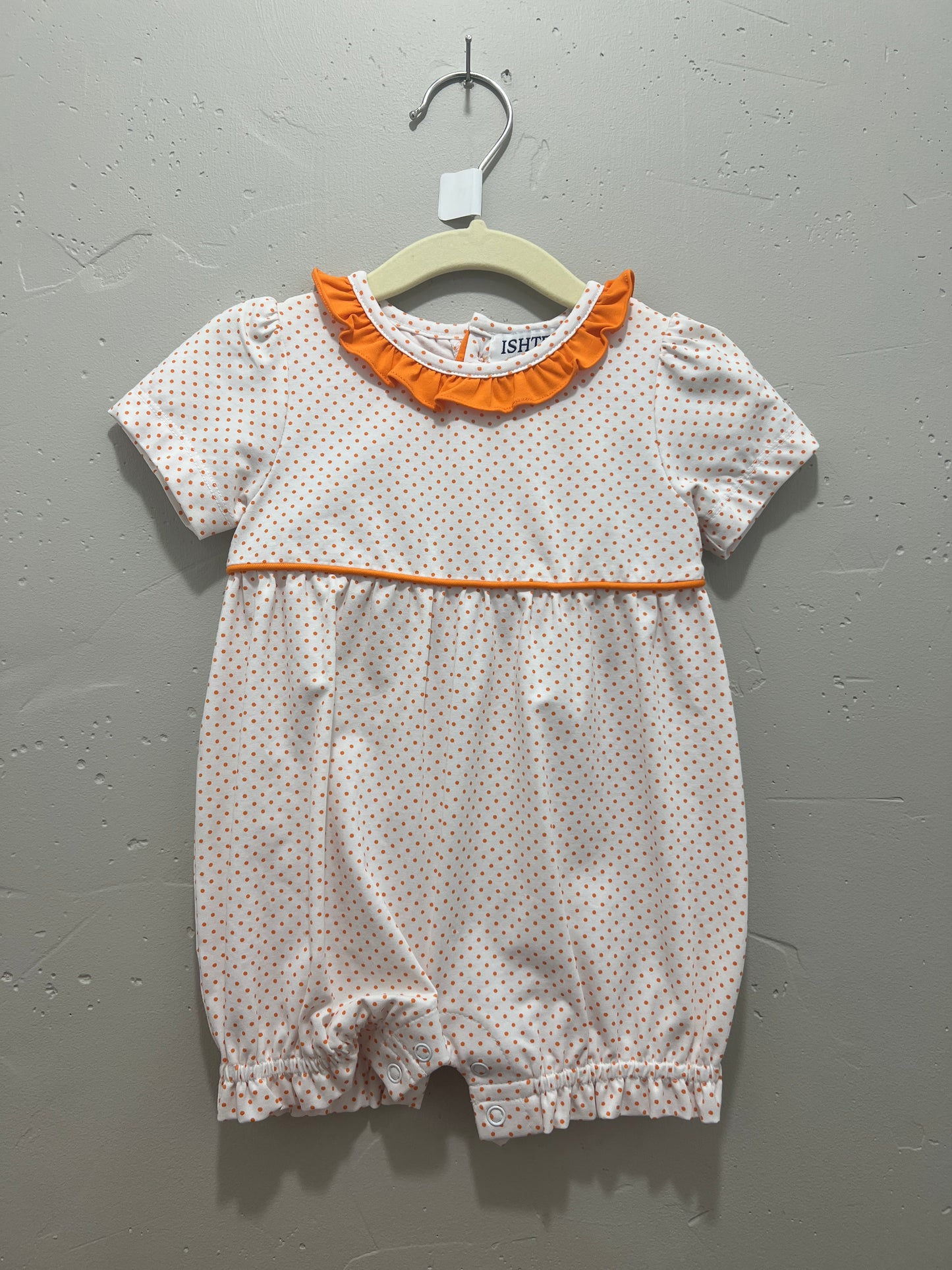 Orange Polka Dot Romper