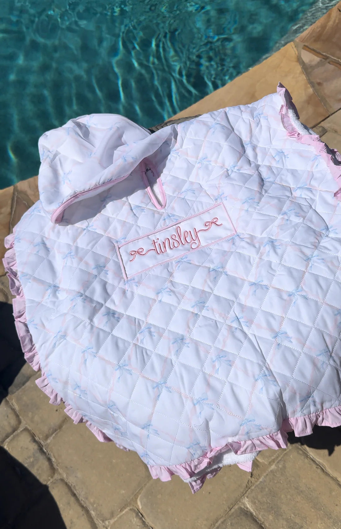 White Bow Hooded Towel