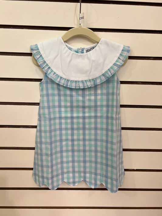 Blue Gingham Yoke Dress