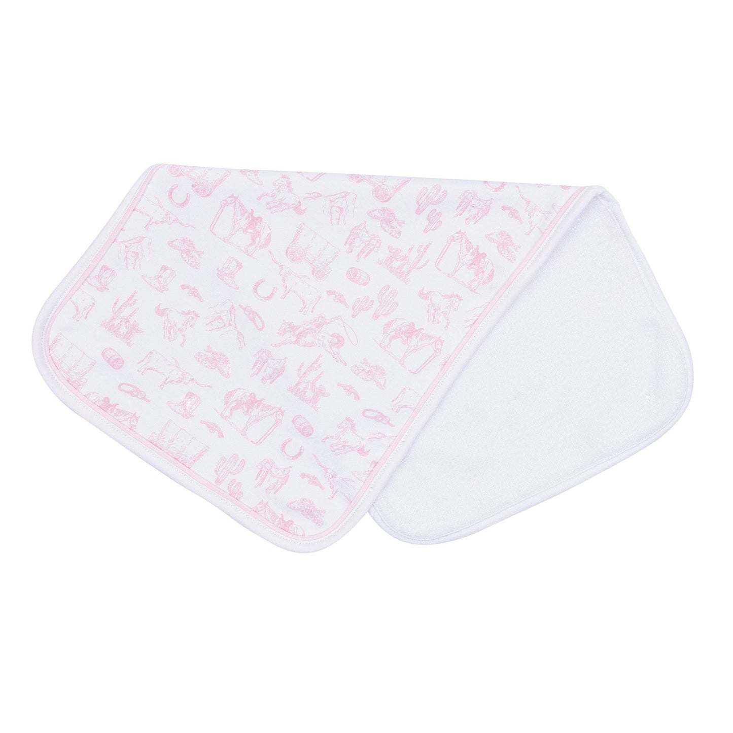 Wild West Toile Burp Cloth - Pink