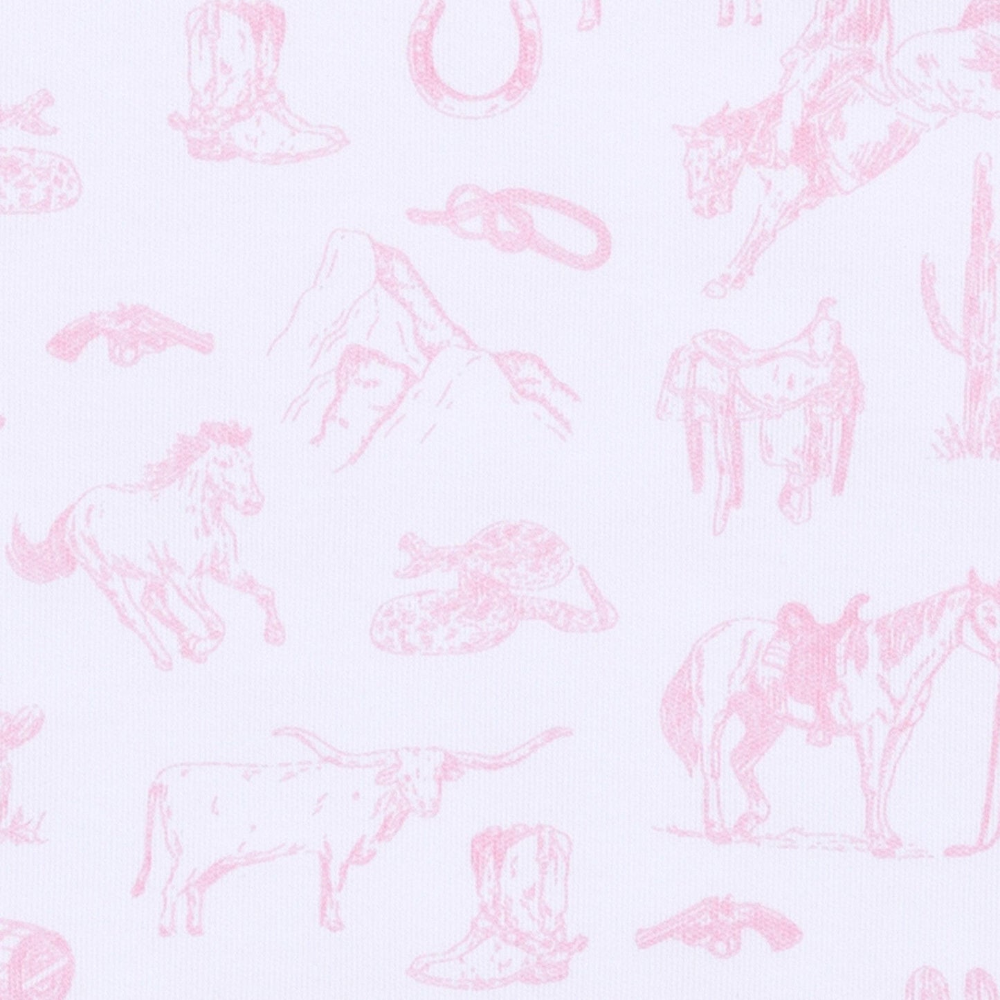 Wild West Toile Burp Cloth - Pink