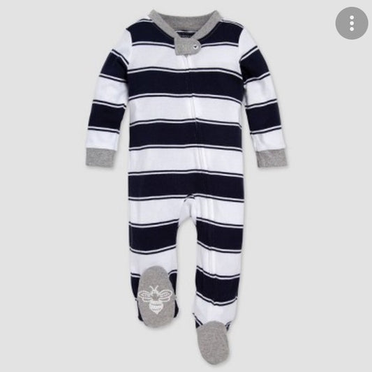Midnight Stripe Organic Cotton Footie